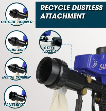Air Dual Feeding Sandblaster Gun With Hose